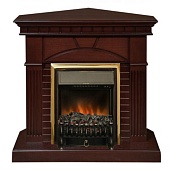 Каминокомплект Меркурий Tyree-S угловой (темный дуб)+Fobos Brass