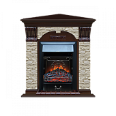 Каминокомплект Glenrich Арочный Грот однотонный угловой (дуб)+Majestic Black