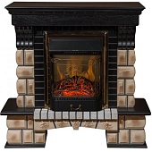 Каминокомплект Меркурий Stone OS (венге)+Majestic Brass