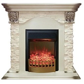 Каминокомплект Real Flame Dublin Lux (белый дуб с патиной)+Rimini
