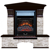 Каминокомплект Glenrich Бостон К Мисхор угловой (венге)+Majestic Black