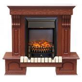 Каминокомплект Меркурий Lace (дуб средний)+Fobos Black