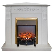 Каминокомплект Real Flame Dominica Corner (белый матовый)+Fobos Lux Br S