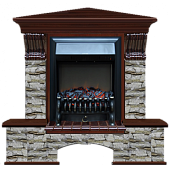 Каминокомплект Glenrich Бостон К Алтай угловой (красное дерево)+Fobos Black