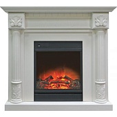 Каминокомплект Alex Bauman Athena (дуб белый)+Luna (Афина)