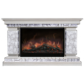 Каминокомплект Glenrich Лорд Старый город 10 (беленый дуб)+Premier S10