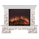 Каминокомплект Glenrich Бостон Арбат (беленый дуб)+Arte 33