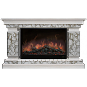 Каминокомплект Glenrich Лорд Карелия 10 (беленый дуб)+Premier S10