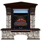 Каминокомплект Glenrich Бостон К Карелия угловой (дуб)+Majestic Black