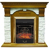 Каминокомплект Royal Flame Dublin арочный сланец белый (дуб)+Majestic FX Brass