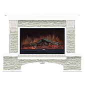 Каминокомплект Glenrich Бостон Грот однотонный 86 (белый)+Premier S86