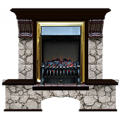 Каминокомплект Glenrich Бостон К Карелия (венге)+Fobos Brass