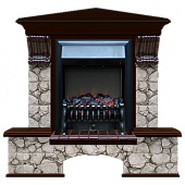 Каминокомплект Glenrich Бостон К Карелия угловой (дуб)+Fobos Black