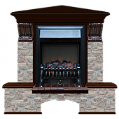 Каминокомплект Glenrich Бостон К Грот цветной угловой (дуб)+Fobos Black