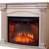 Каминокомплект InterFlame Афина (белый с патиной)+Panoramic 25