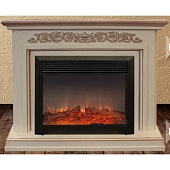 Каминокомплект Real Flame Leticia 26 (белый с коричневой патиной)+Moonblaze Deluxe S IR