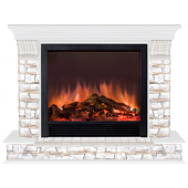 Каминокомплект Glenrich Панорама Алтай Sharm 33 (белый)+Sharm 33 BL