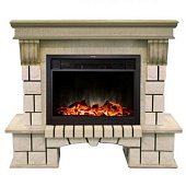 Каминокомплект Real Flame Stone New 26 (белый дуб с патиной)+Moonblaze Lux S BL