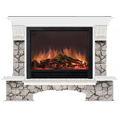 Каминокомплект Glenrich Бостон Карелия Ш-33 (белый)+Sharm 33 BL